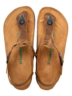 Leder-Zehensandalen In Hellbraun -Sandalen Verkauf comfortfusse leder zehensandalen in hellbraun 4