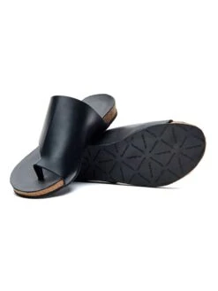 Leder-Zehentrenner In Schwarz -Sandalen Verkauf comfortfusse leder zehentrenner in schwarz 3