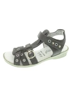Leder-Sandalen "Maxi" In Grau
