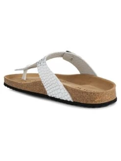 Geox Leder-Zehentrenner "Brionia" In Silber -Sandalen Verkauf geox leder zehentrenner brionia in silber 2