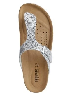 Geox Leder-Zehentrenner In Silber 10 Geox Leder-Zehentrenner In Silber -Sandalen Verkauf geox leder zehentrenner in silber 4