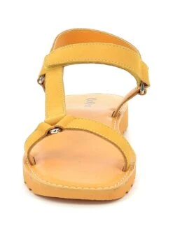 Kickers Leder-Sandalen "Kick Salsa" In Gelb -Sandalen Verkauf kickers leder sandalen kick salsa in gelb 2