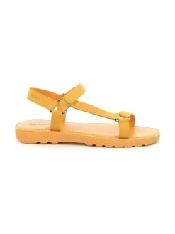 Kickers Leder-Sandalen "Kick Salsa" In Gelb