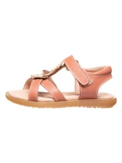 Leder-Sandalen In Apricot