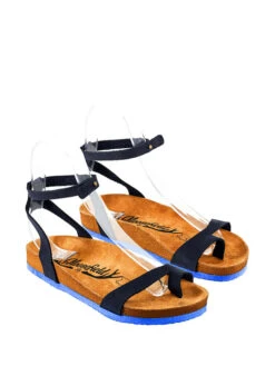 Leder-Sandalen In Dunkelblau -Sandalen Verkauf moosefield leder sandalen in dunkelblau 2