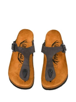 Leder-Zehentrenner In Anthrazit -Sandalen Verkauf moosefield leder zehentrenner in anthrazit 3