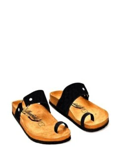 Leder-Zehentrenner In Dunkelblau -Sandalen Verkauf moosefield leder zehentrenner in dunkelblau 2