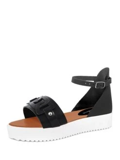 Leder-Sandalen In Schwarz 7 Leder-Sandalen In Schwarz -Sandalen Verkauf pelledoca leder sandalen in schwarz 2