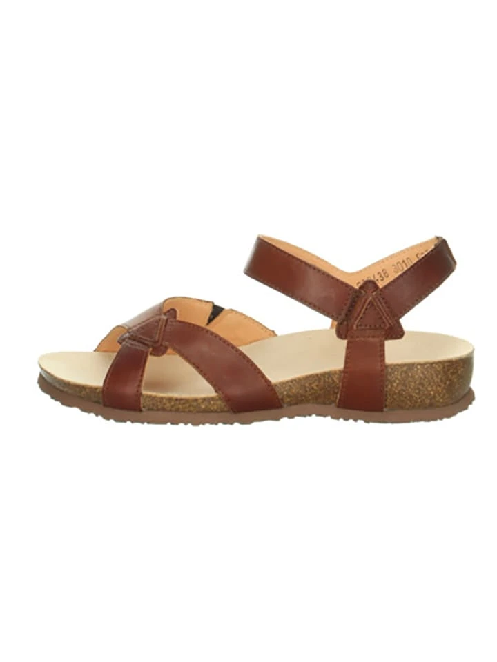 Think! Leder-Sandalen "Julia" In Hellbraun