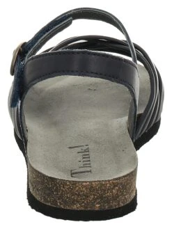 Think! Leder-Sandalen "Shik" In Dunkelblau -Sandalen Verkauf think leder sandalen shik in dunkelblau 3