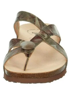 Think! Leder-Zehentrenner "Julia" In Hellbraun/ Bunt -Sandalen Verkauf think leder zehentrenner julia in hellbraun bunt 2