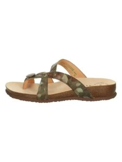 Think! Leder-Zehentrenner "Julia" In Hellbraun/ Bunt