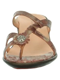 Think! Leder-Zehentrenner "Nanet" In Hellbraun/ Bunt -Sandalen Verkauf think leder zehentrenner nanet in hellbraun bunt 2