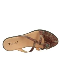 Think! Leder-Zehentrenner "Nanet" In Hellbraun/ Bunt -Sandalen Verkauf think leder zehentrenner nanet in hellbraun bunt 7
